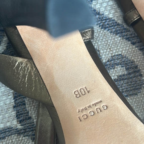 Celebrity owned Gucci Heels Pelle S Cuoio Darwin Metal shoes 10 Bronze - Picture 6 of 8